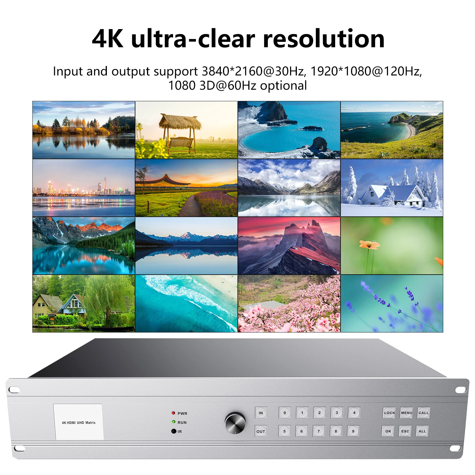 Ma Trận ChuyểN ĐổI HDMI 16X16 4K 30Hz 1080P120Hz Profesional Ma Trận Chuyển Đổi Splitter16 Trong 16 Ra HDCP Blu-ray 3D WEB/Bảng Điều Khiển/Từ Xa Tiếp