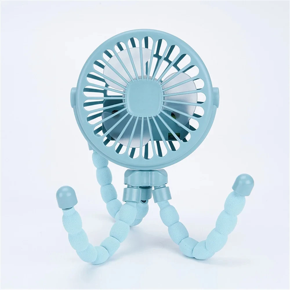 Tragbarer oszillierender Kinderwagen-Ventilator, Mini-Handventilator für persönliche Autositze, Baby-Ventilator mit flexiblem Stativ, zum Aufstecken, USB, batteriebetrieben