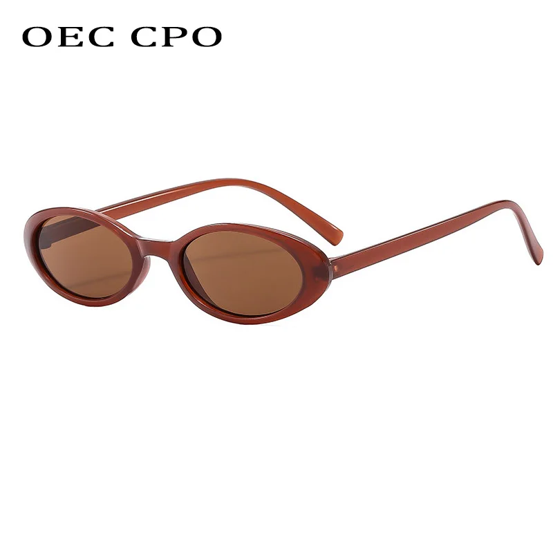 Nuevas gafas de sol ovaladas pequeñas para mujer y hombre, gafas de sol estilo Hip Hop Vintage con forma de ojo de gato, gafas Punk negras de leopardo para mujer, gafas UV400