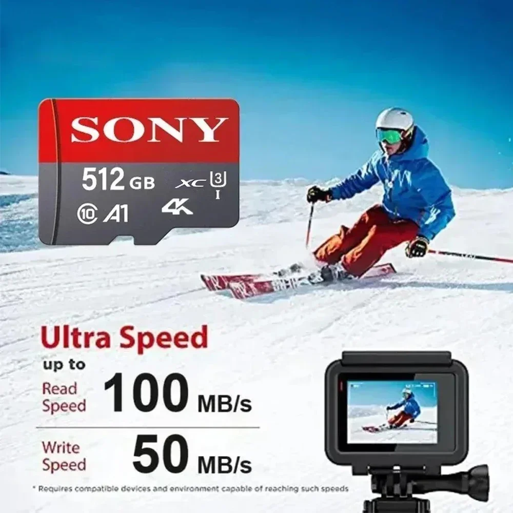 SONY Micro SD Card 1TB 512GB High Speed C10 U3 Memory Card V30 for Drones Cameras Micro SD 256GB 128GB TF Memory Flash Card