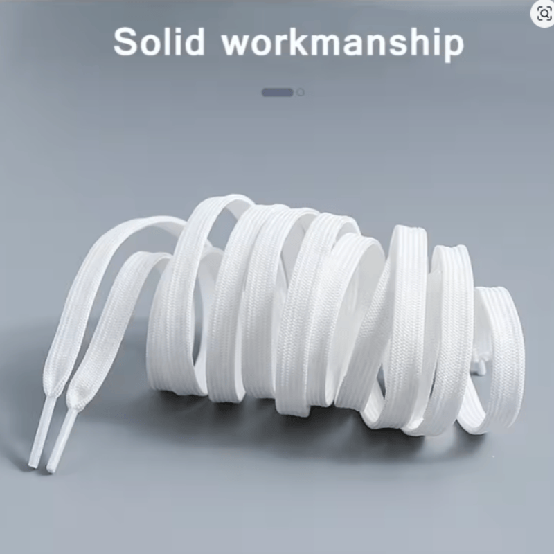 1 Pair Black White Shoe Laces Flat Double Woven Anti-Slip Polyester Shoelaces Sports Casual White Shoes Classic Shoelace