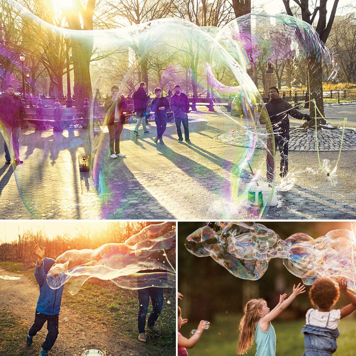 Outdoor  Activity Big Size Adjustable  Bubble Wand Set Long Huge Bubbles Kids Toys Children Rainbow World Bubble Swing  Foldable