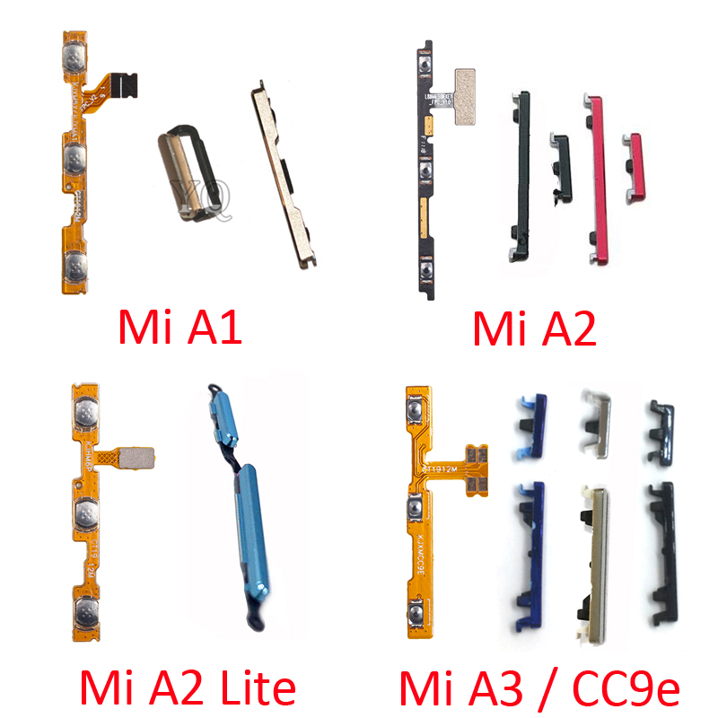 Công Suất Nút Âm Lượng Cáp Mềm Cho Xiaomi Mi A1 A2 Lite A3 CC9e Điện Thoại Chính Hãng Nhà Ở Mới Khung On Off mặt Khóa Phần
