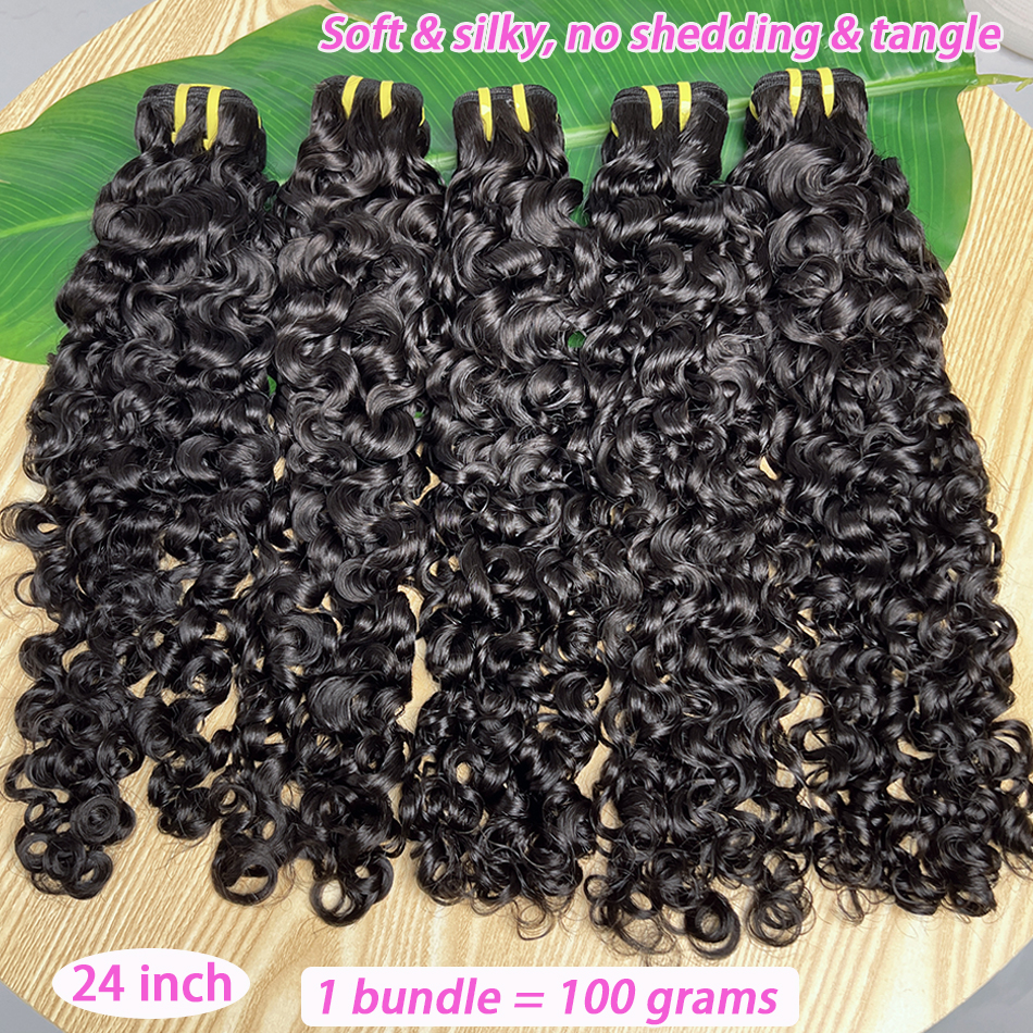 Birmese krullende menselijke haarbundels # 1B Natuurlijke Kleur Golvend Ruw Maagdelijk Haar Weave Extensions Bouncy Krullend 100% Menselijk Haar Voor Vrouwen