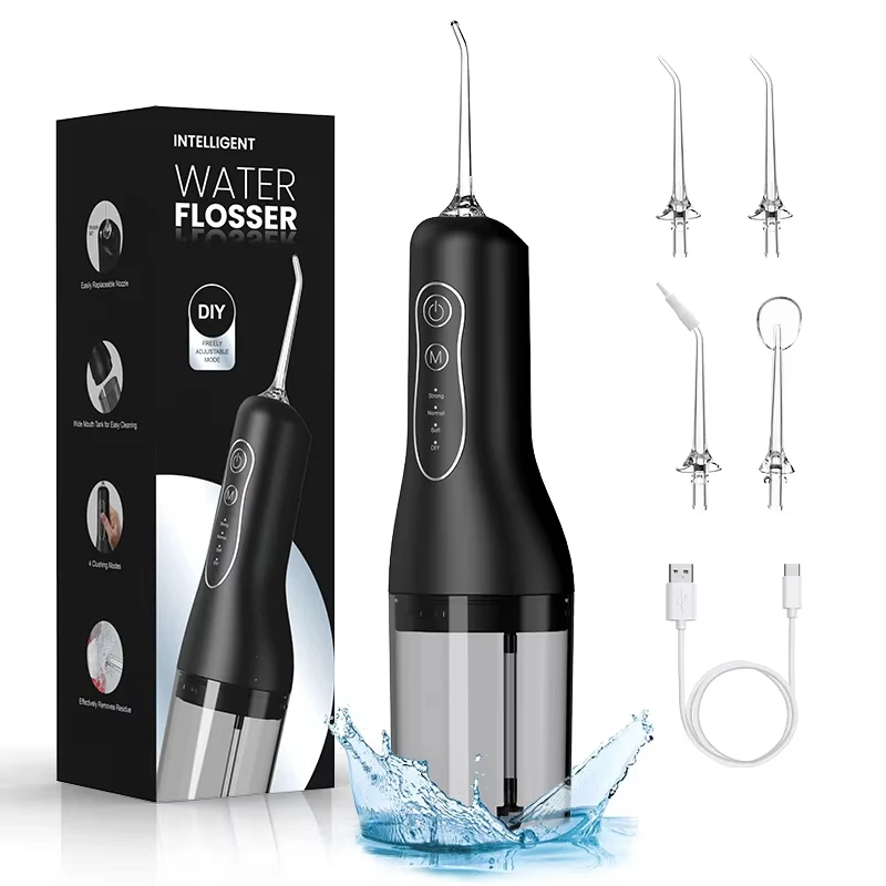 Irrigator ปากแบบพกพา Flosser น้ําทันตกรรม USB ชาร์จน้ํา Jet Floss ฟัน Jet Tip โหมดกันน้ํา