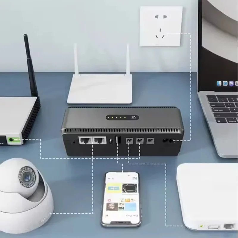 ใหม่ 36W 20000mah Mini UPS LiFePO4 แบตเตอรี่ออนไลน์ DC Backup Power UPS สําหรับกล้องวงจรปิดโมเด็ม WiFi Router