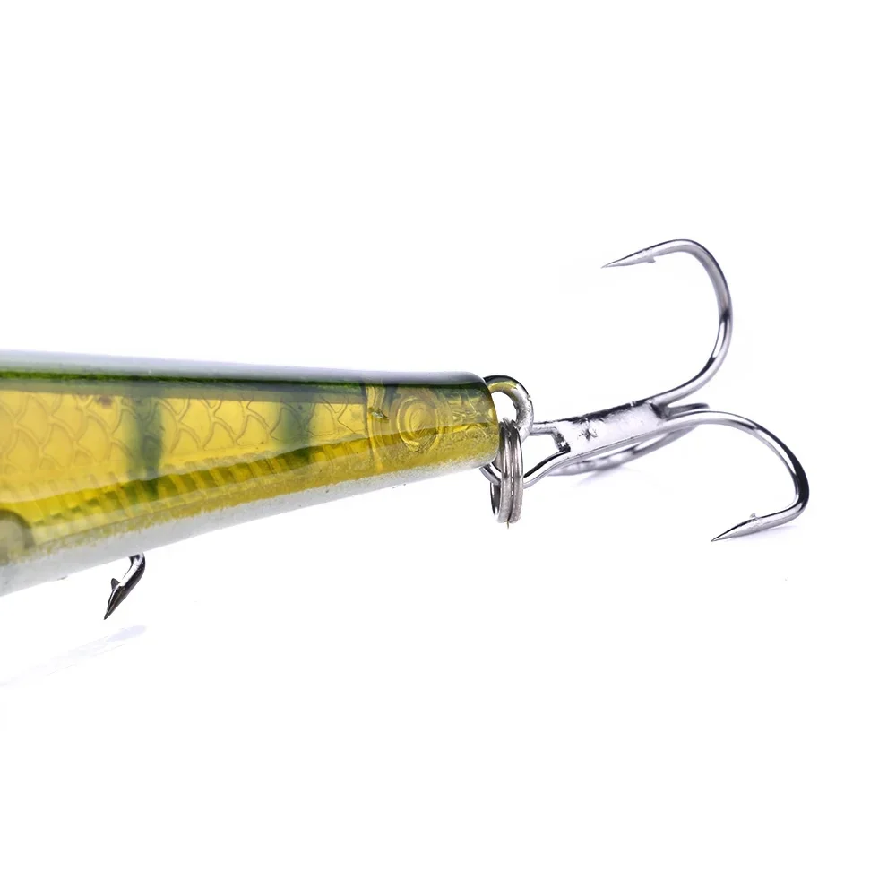 1pc minnow isca de pesca laser duro artificial isca 3d olhos 11cm 13g wobblers carpa equipamento de pesca afundando lento jerkbait