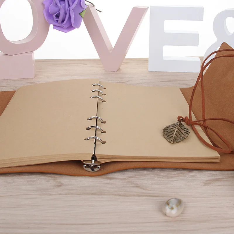 1PC Retro Leaf โน้ตบุ๊คโรงเรียนเครื่องเขียน Office Diary Notepad วรรณกรรม PU หนัง Note Book Traveler สมุดบันทึกของขวัญ