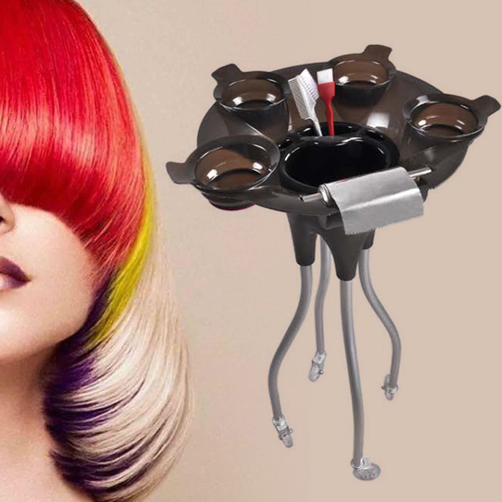 Beauty SPA Equipment Salon Rollwagen Friseur Barber Färbeschüssel Mobiles Ständerregal