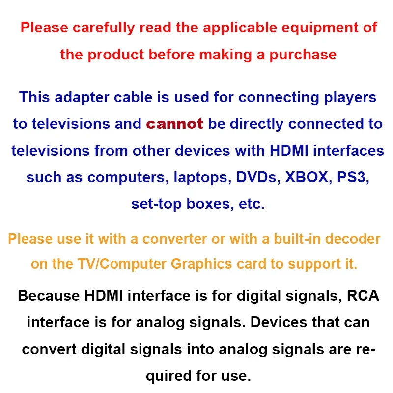 Cabo hdmi compatível com 3rca 1.5m com hdmi 1.4 para av cabo de áudio e vídeo hd