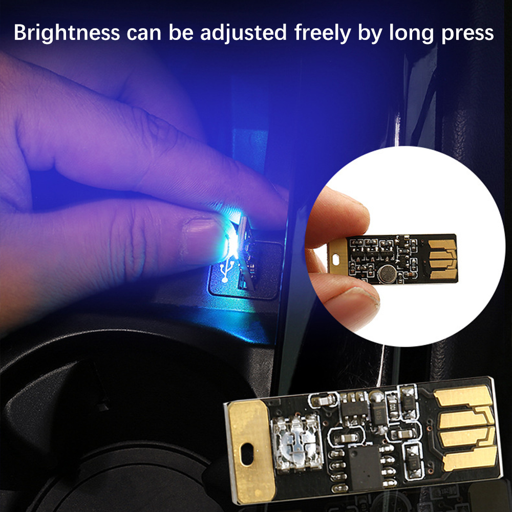 1 x Mini USB LED lampadina Car Interior Decorative Atmosphere Lights controllo del suono illuminazione decorazione lampada da notte 7 colori Disco Flash