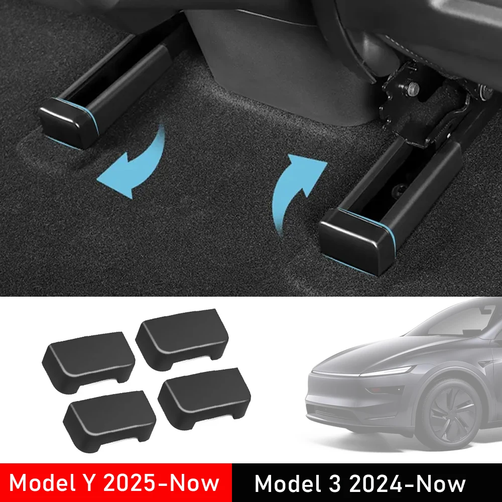 4 szt. Osłony szyn tylnych siedzeń do Tesla Model 3 Y Juniper 2025 Akcesoria Ochraniacze na tylne siedzenia dla dzieci, zapobiegające kopaniu