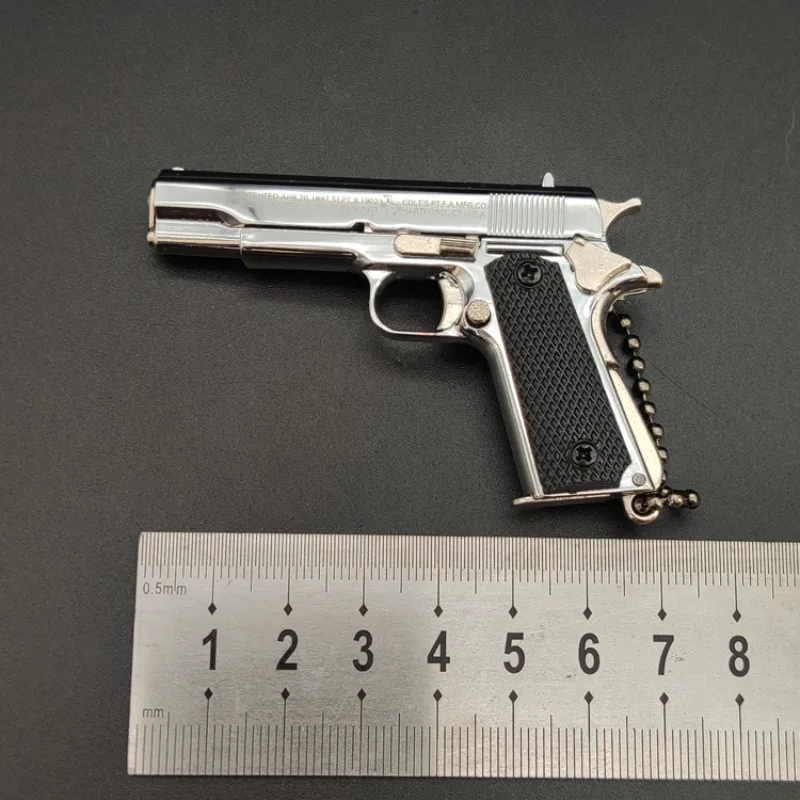 1:3 メタルゴールド M1911 コルトおもちゃの銃モデル FakeGun ミニ合金キーホルダールックリアルコレクション Pubg 小道具誕生日ぶら下げギフト少年のため
