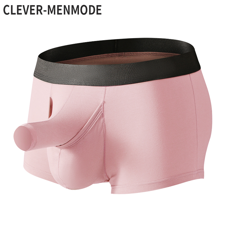 CLEVER-MENMODE męskie bokserki bielizna seksowna długa sakiewka na penisa bokserki kalesony męskie hombre słoń wybrzuszenie majtki