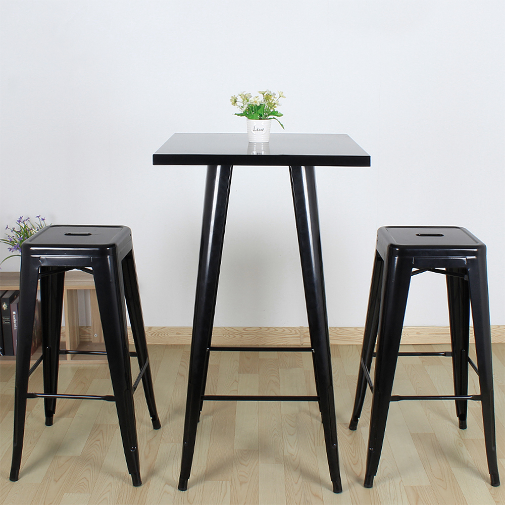 Set van 4 stapelbare industriële barkrukken thuis restaurant keuken metaal hoogte 76 cm capaciteit 150 kg