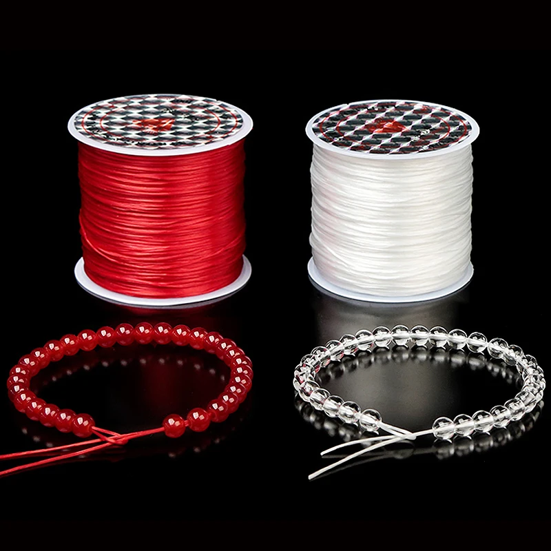 Hilo de joyería de 40M y 0,7mm, cordón elástico para cuentas, hilo de línea de cadena de cristal para fabricación de joyería, pulseras de cuentas, cuerda DIY