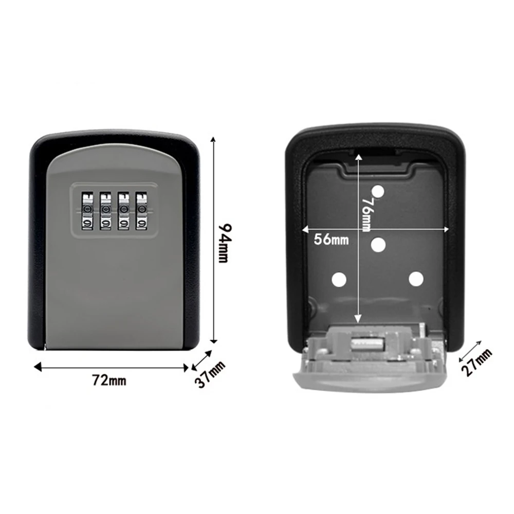 กล่องล็อคกุญแจติดผนังสังกะสีอัลลอย Key ปลอดภัยกล่อง Weatherproof 4 Key Storage กล่องล็อคความปลอดภัยในร่มกลางแจ้ง