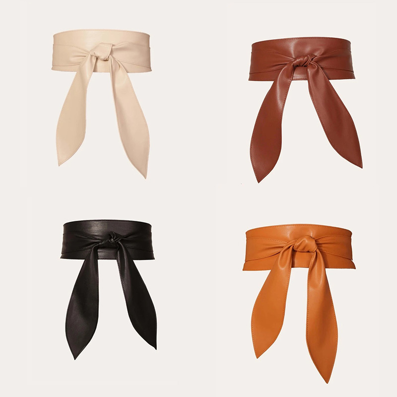 Женский пояс с широкой талией и мягким бантом