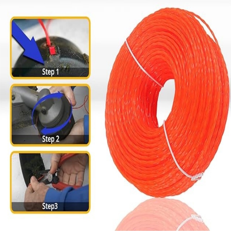Reemplazo de carrete de corte de alambre de nailon envuelto para cortadora de césped para alambre de recortadora, adecuado para recortadora de cuerda fina de 3mm, 15M y 2,4mm y 15M