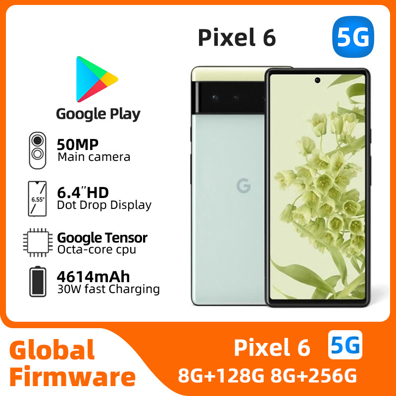 구글 픽셀 6 5G 스마트폰, CPU 구글 텐서 배터리 용량, 4614mAh, 50MP 카메라, 정품 중고폰