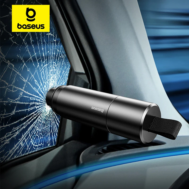 Baseus-martillo de seguridad para ventana de coche, cortador de cinturón de seguridad, Kit de herramientas de emergencia para Escape, salvavidas