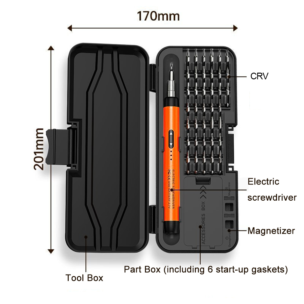 Conjunto de chave de fenda elétrica kit de ferramentas elétricas de precisão recarregável sem fio mini pequenos bits para reparo de computador celular móvel crv