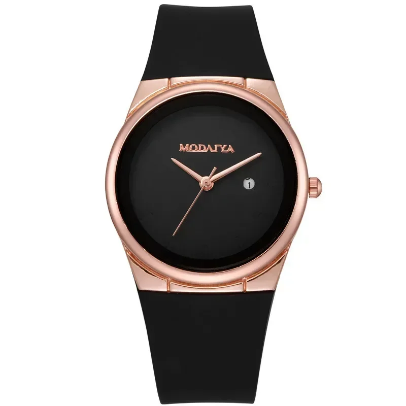 Reloj de cuarzo nuevo con correa de silicona, relojes para estudiantes, Reloj de pulsera minimalista a la moda con calendario para Mujer, Reloj para Mujer, triangulación de envíos