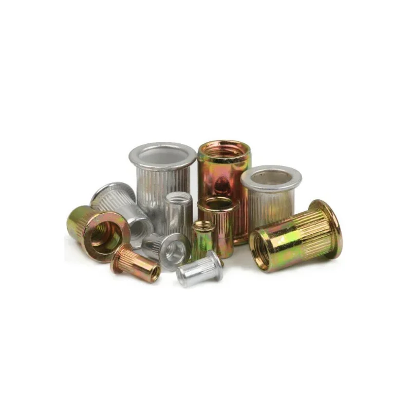300pcs Zinc Plated Nutserts M3 M4 M5 M6 M8 M10 Rivet Nuts Set Threaded Insert Nutsert Cap Flat Head Rivet Nuts Carbon Steel