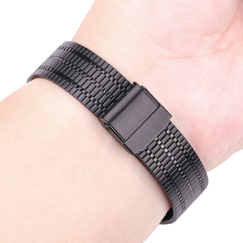 ステンレス鋼時計ブレスレットバンド 20 ミリメートル 22 ミリメートル薄型通気性女性男性ストラップクイックリリーススプリングバー時計バンド