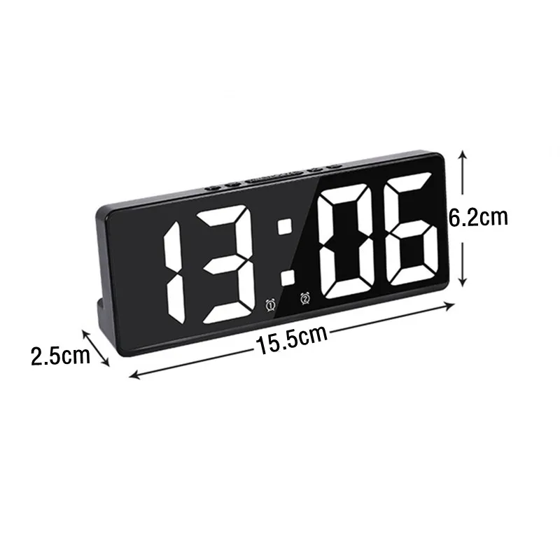 Reloj despertador Digital con Control por voz, repetición de temperatura, modo nocturno, reloj de mesa de escritorio, función antidisturbios de 12/24H, relojes LED