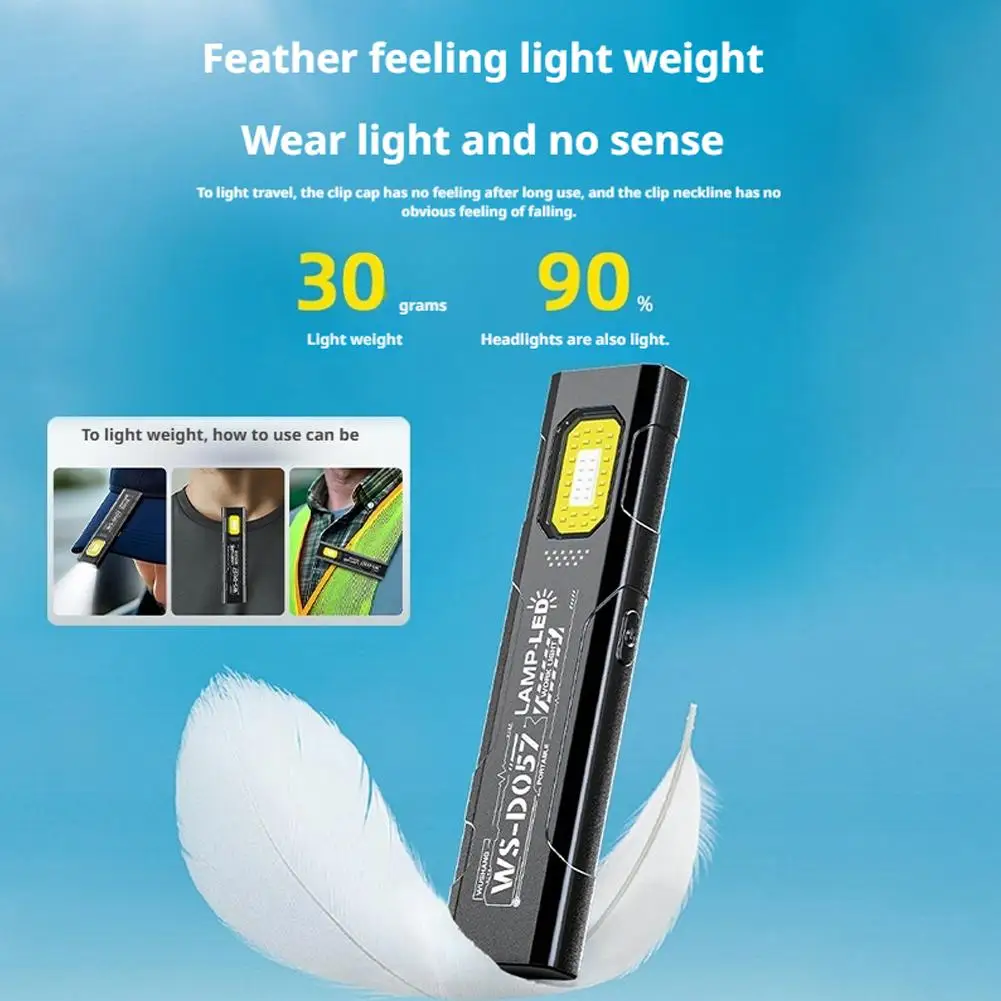 1PC LED Keychain Flashlight USB C Rechargeable 600Lm Portable Mini Torch Pocket Lantern Flood Work Light With Magnet