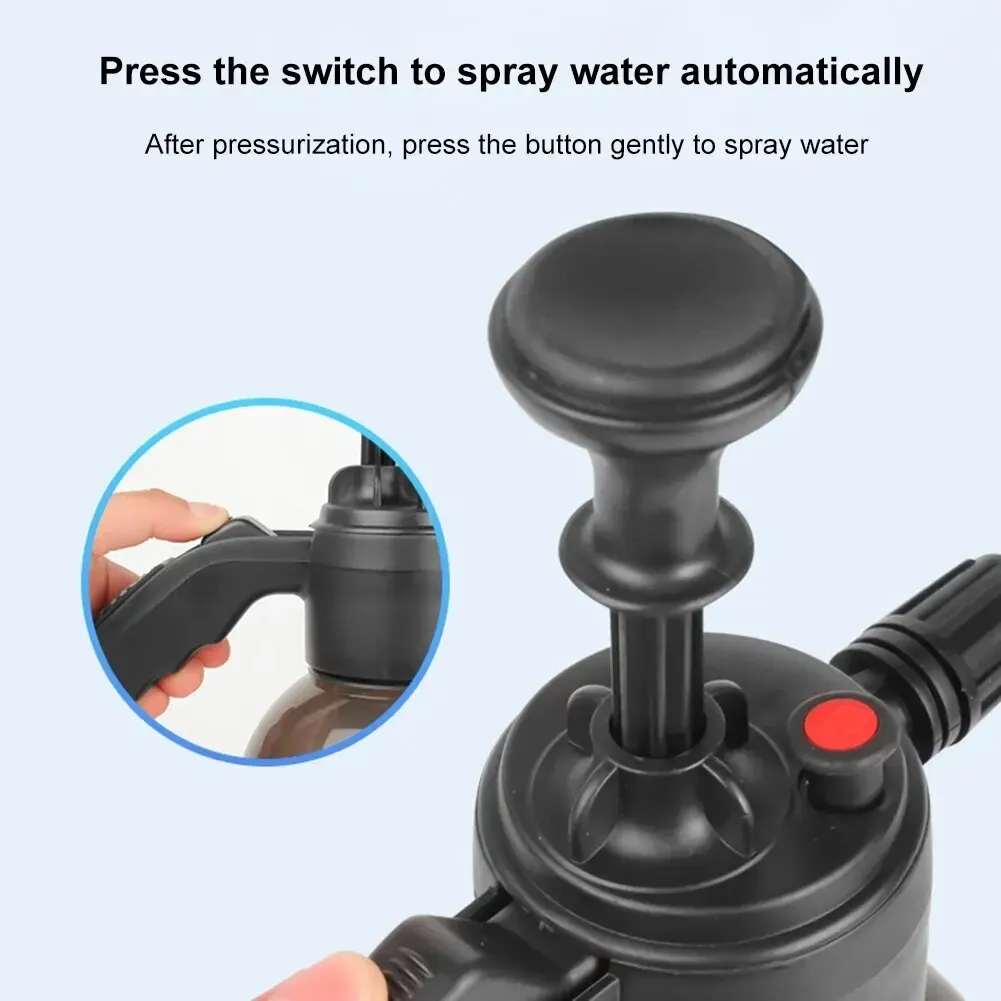 Pulverizador de espuma de 2L para lavado de coches, regadera de espuma manual, pulverizador de presión de aire, botella de agua de desinfección de plástico, Herramientas de limpieza de coche