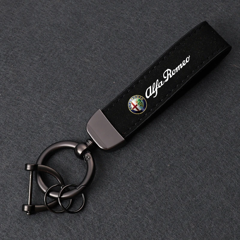 Llaveros con insignias de cuero de lujo para coche, llaveros para Alfa Romeo Sportiva Giulia Giulietta 159 156 Stelvio, accesorios para automóvil, 1 ud.