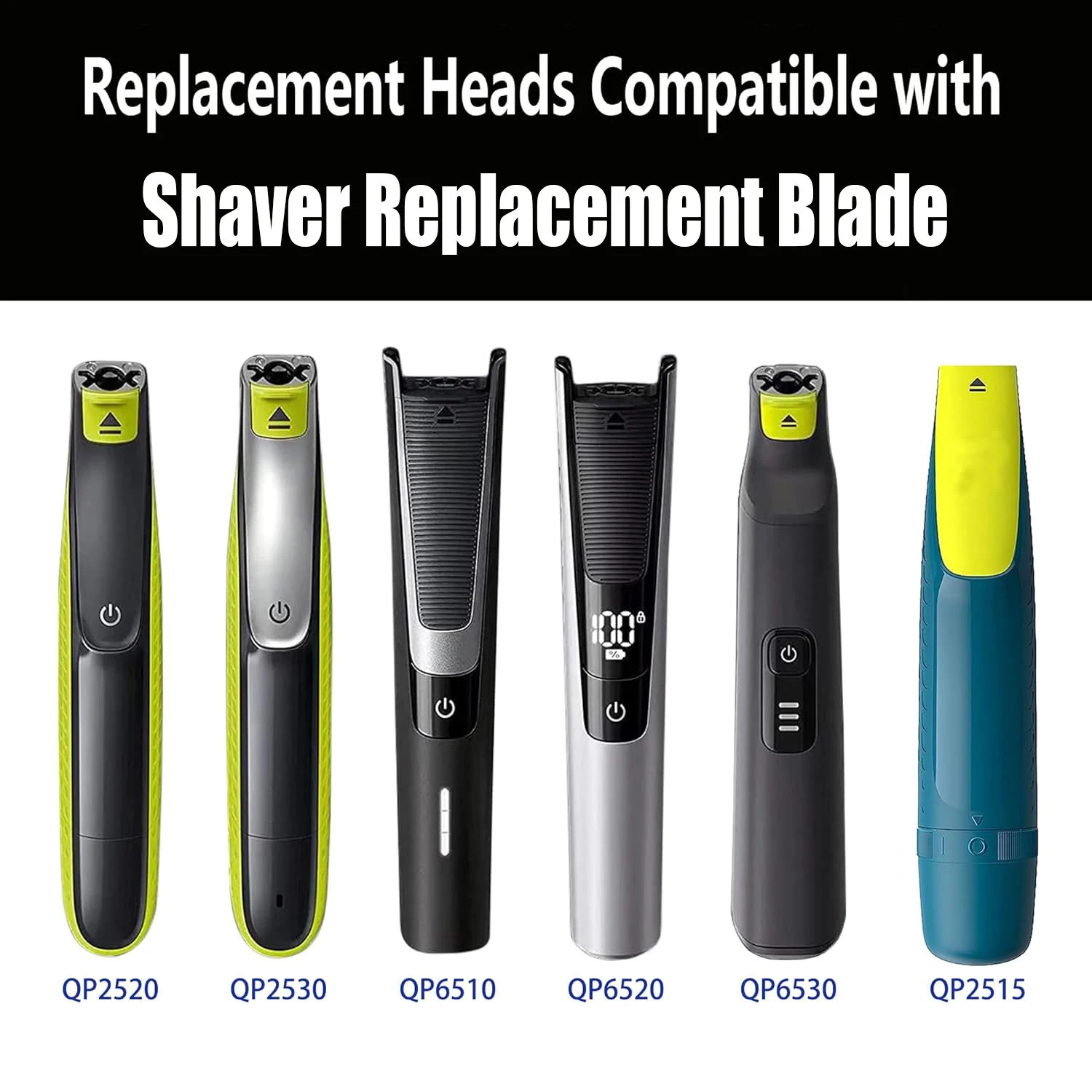 ใบมีด + หวีจมูกผมTrimmerสําหรับOnebladeเปลี่ยนใบมีดเครื่องโกนหนวดเคราหัวTrimmer QP2520 QP2530 QP2630 QP6510 QP6520 QP2523