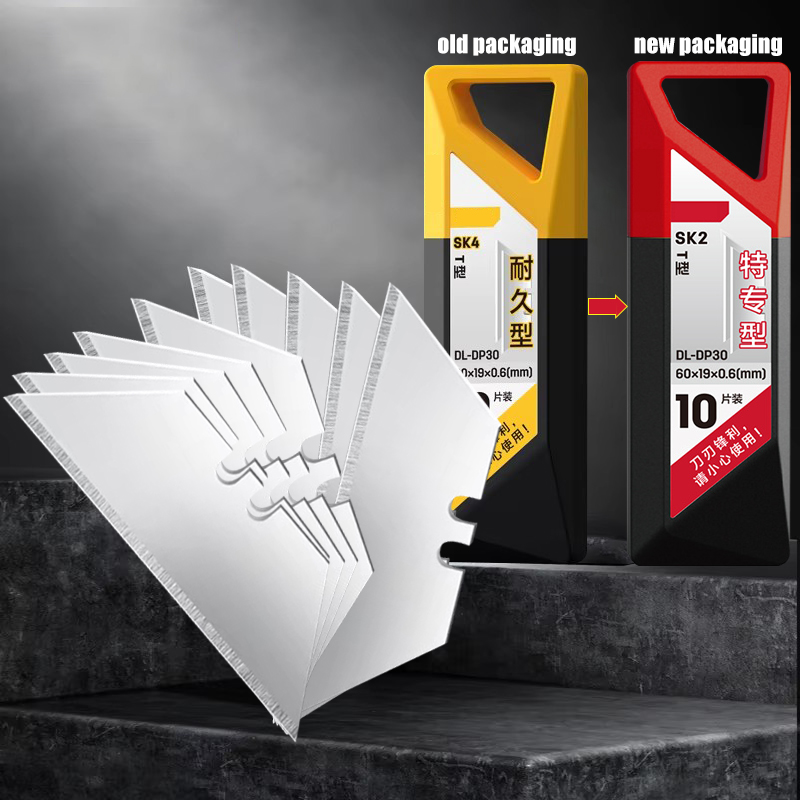 10pcs Utility Knife Blades SK4 Steel Box Cutter Blades with Plastic Case Standard Blades for Utility Knife Replacement