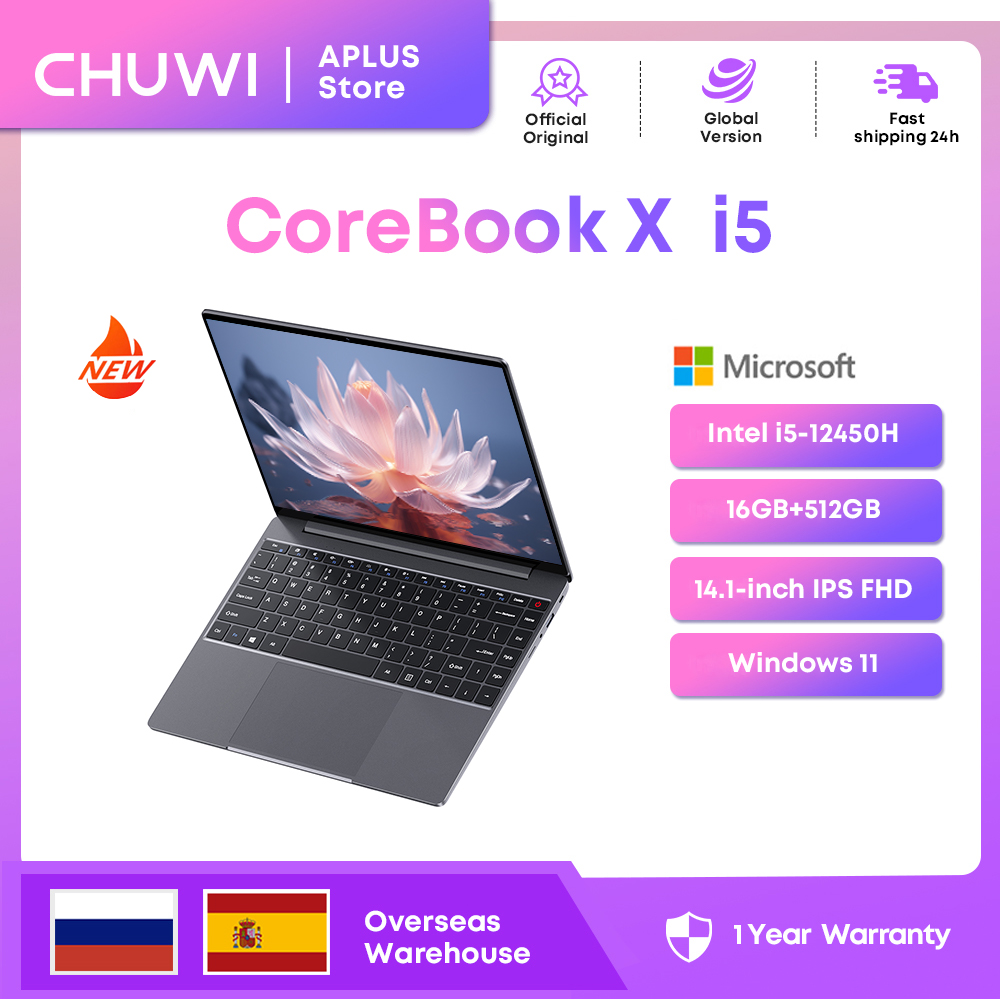CHUWI CoreBook X Laptop Gaming，Intel i5-12450H，16GB RAM 512GB SSD，14 inch FHD 2160 * 1440,Windows 11 NoteBook PC,1TB SSD Expand