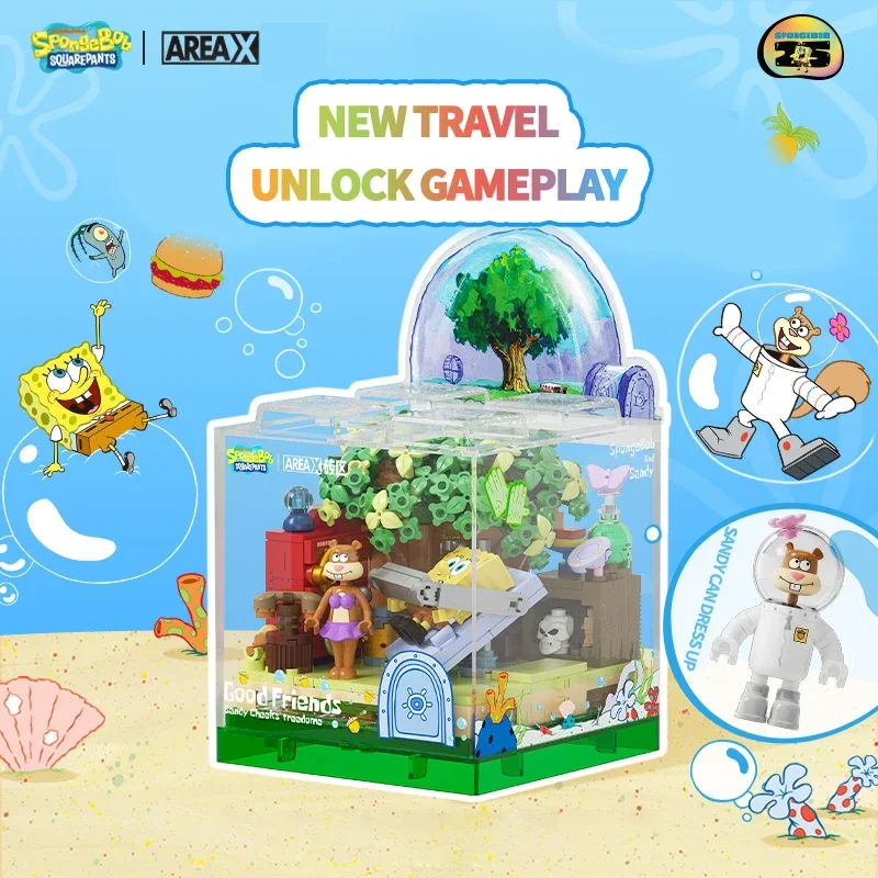Spongebob Building Blocks สับปะรด House ร้านอาหาร Anchor House Tree House Room อิฐเดสก์ท็อปเครื่องประดับของเล่นเด็กของขวัญ