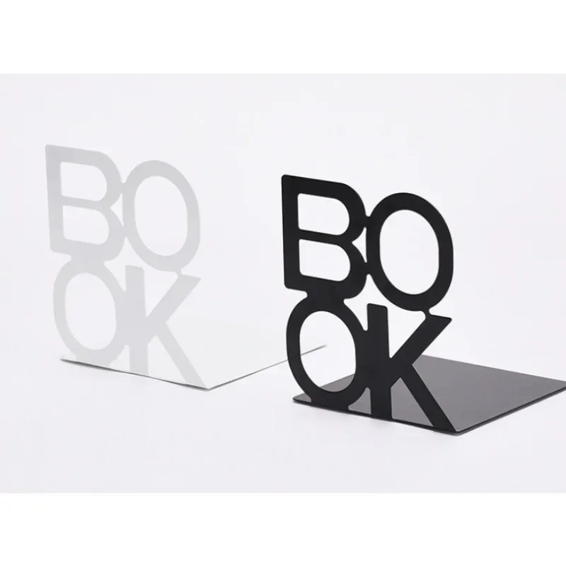 1 PC เหล็ก Bookends หนังสือสนับสนุนสําหรับ Home Office และ Library Non SLIP Rack ผู้ถือเครื่องเขียนโรงเรียนอุปกรณ์เสริม