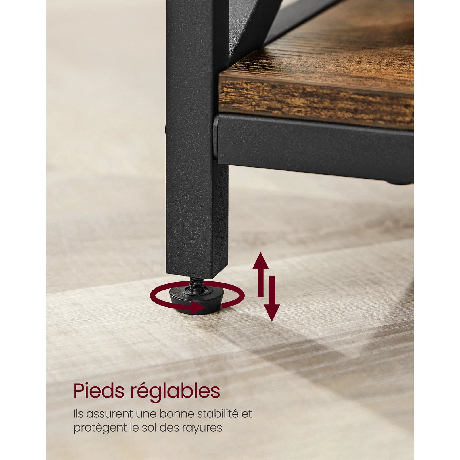 VASAGLE Table Basse, Table de Salon avec Plateau Relevable, avec Rangement Ouvert et Compartiment Caché, Barres en Forme de X, 60 x 100 x (48-62) cm