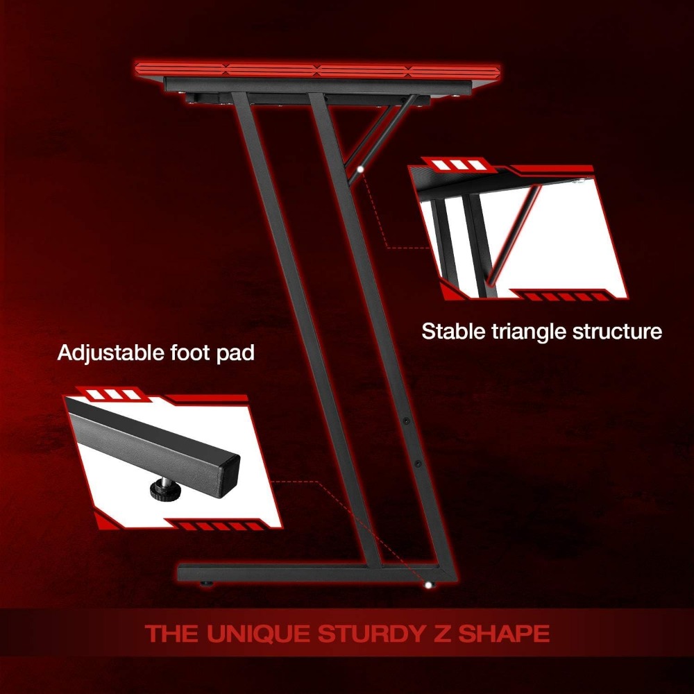L Shaped Gaming Desk Computer Corner Desk PC Gaming Desk Table with Large Monitor Riser Stand