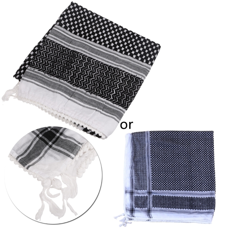 2024 Neuer staubdichter Schal arabischen Stil für Erwachsene mit Gittermuster, quadratisches Keffiyeh-Kopftuch