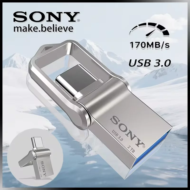 2025 nuevas unidades Flash SONY USB3.0 transferencia de alta velocidad Metal tipo C disco Flash portátil Mini PenDrive memoria impermeable Pen Drive