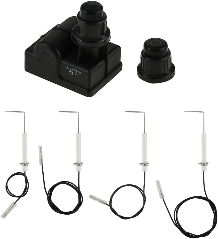 Kit de montagem de ignição de grelha, botão de pressão, ignição para churrasco com 4 peças de fio de ignição de eletrodo para blackstone 28 polegadas, grelha de propano