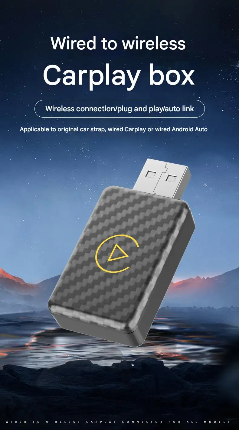 NIEUWE Draadloze CarPlay Adapter Android Auto Adapter plug WiFi BT5.0 Smart Dongle Plug Play voor Bedrade CarPlay/Andriod Auto