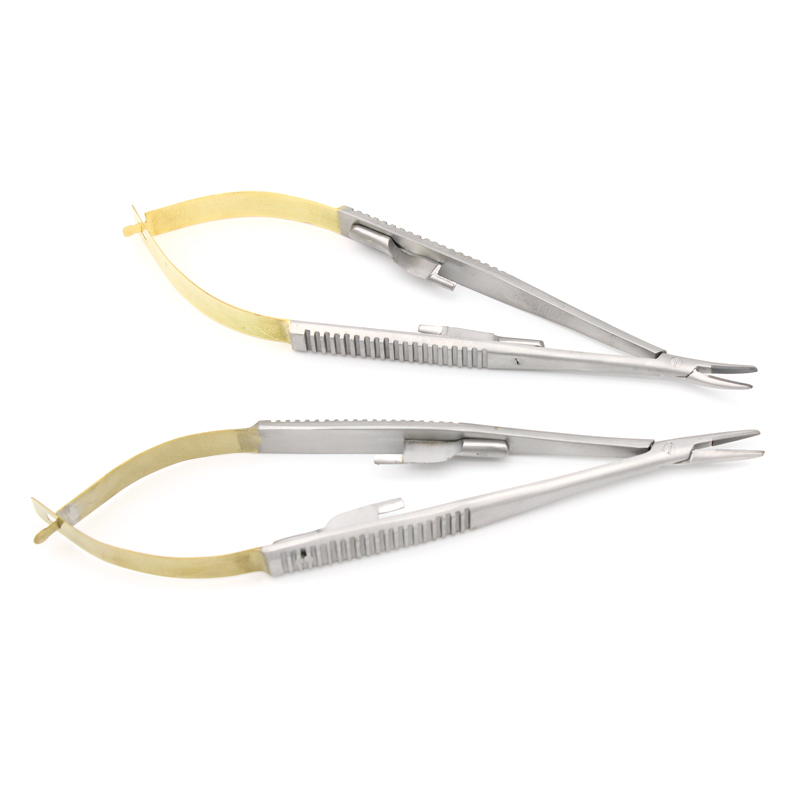 ตรง/โค้ง Castroviejo เข็มผู้ถือล็อค Holding Forceps 14 ซม./16 ซม.Microsurgery Instruments ทันตกรรม FORCE