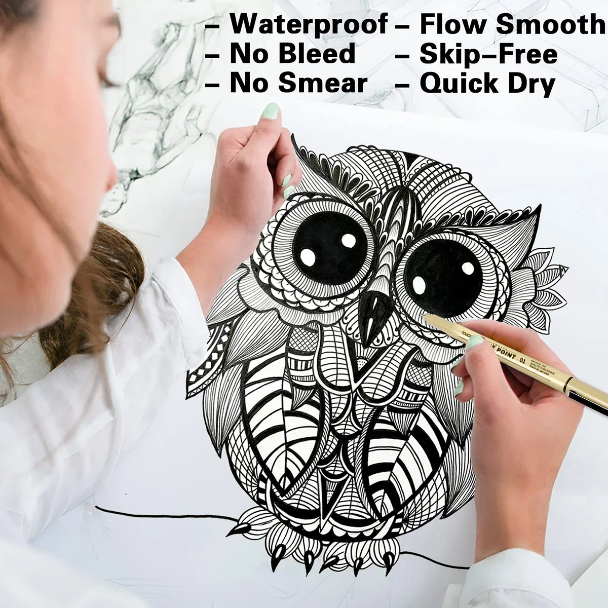 6-12 pçs/set gancho agulha caneta pintados à mão fineliner esboço caneta estudante estudo material de escritório especial artigos de papelaria arte suprimentos