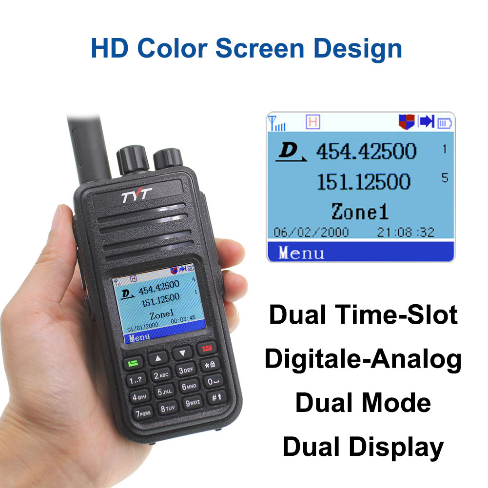 TYT MD-UV380 デュアルバンド 136-174Mhz & 400-480MHz トランシーバー DMR デジタル双方向ラジオ MD-380 デュアルタイムスロットトランシーバー + USB