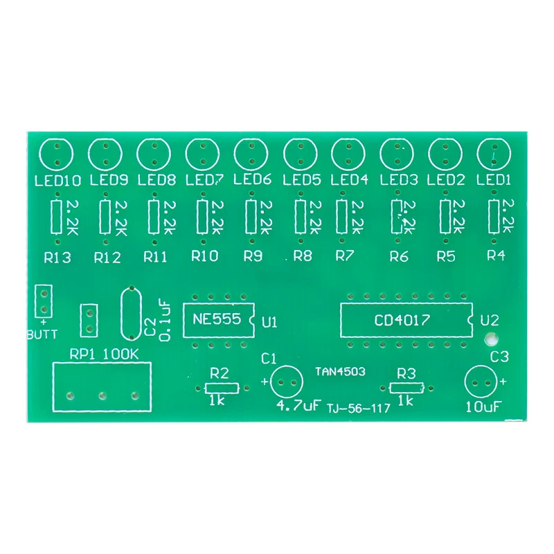 NE555 + CD4017 LED Flow Lamp circuito di saldatura Kit fai da te Set di componenti elettronici Kit di allenamento per saldatura