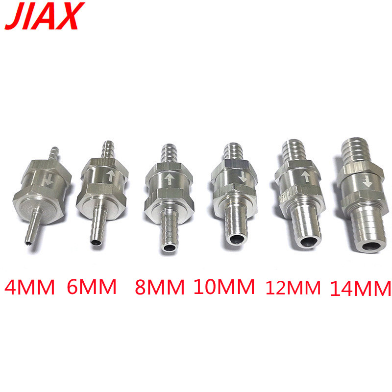 Válvula de retenção de linha de combustível unidirecional, 5/32 "4mm, sem retorno, alumínio diesel preto 1/8" 4mm, 1/4 "6mm,5/16" 8mm,3/8 "10mm,1/2" 12mm,9/16