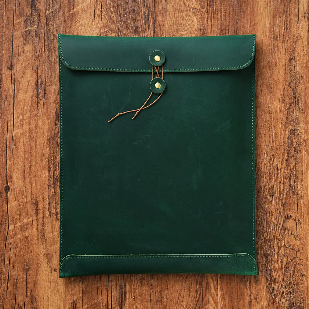 New Arrival Real Leather A4 Size Briefcase Business Portable Laptop Case Fashion Bag Wallet Tablet for iPad Protect Cover Pouch